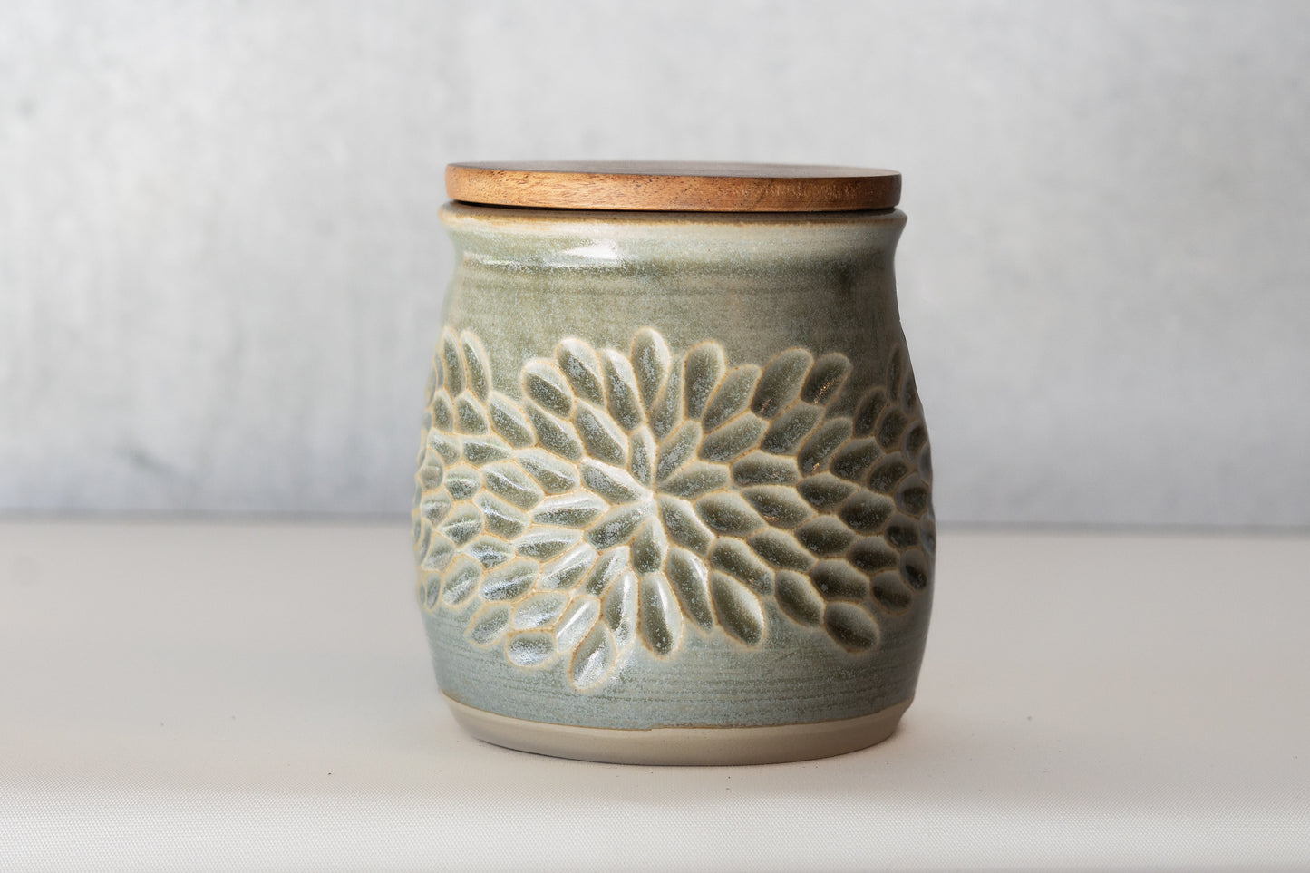 Natural Carved Lidded Jar