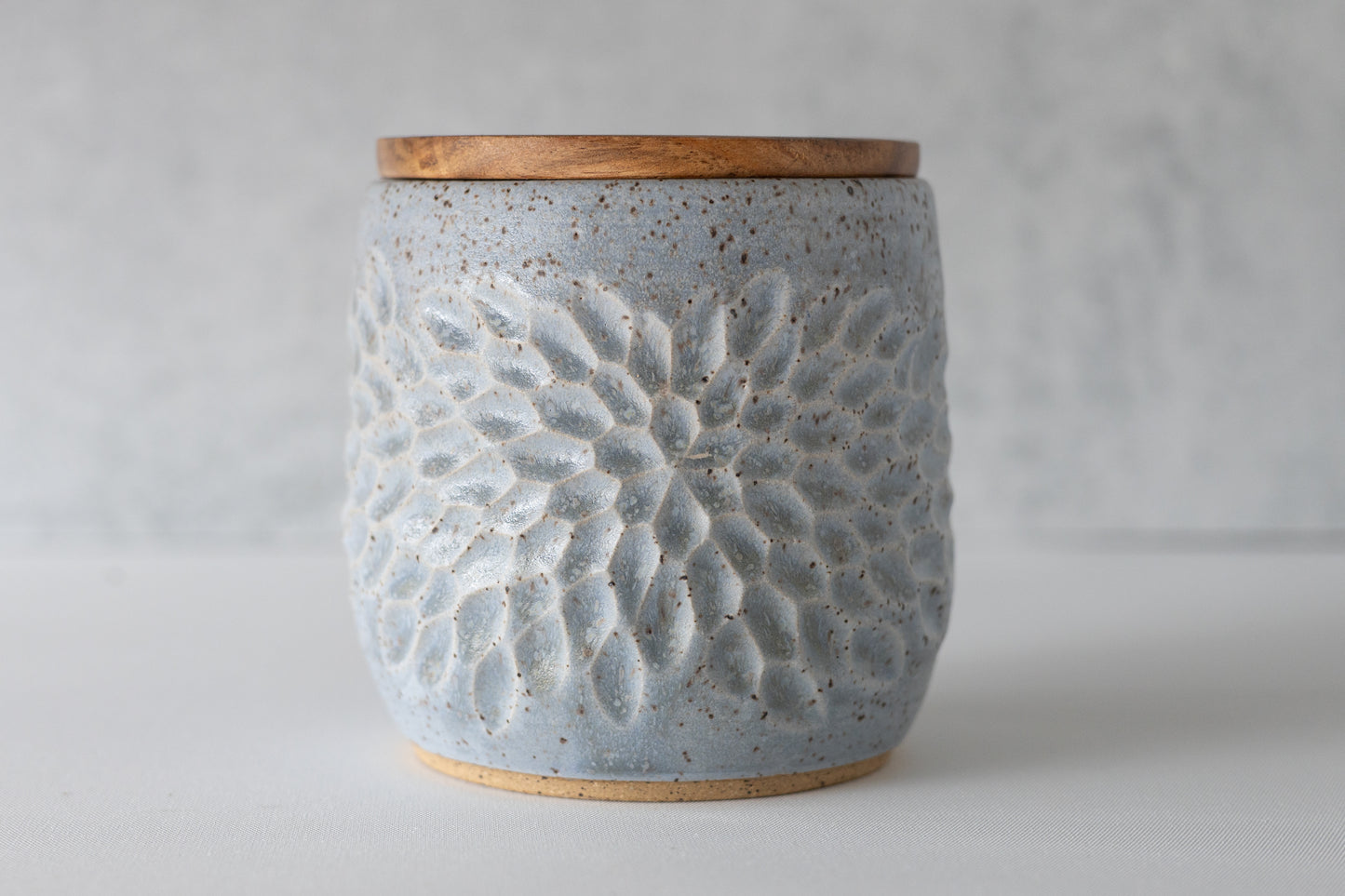 Periwinkle Carved Lidded Jar