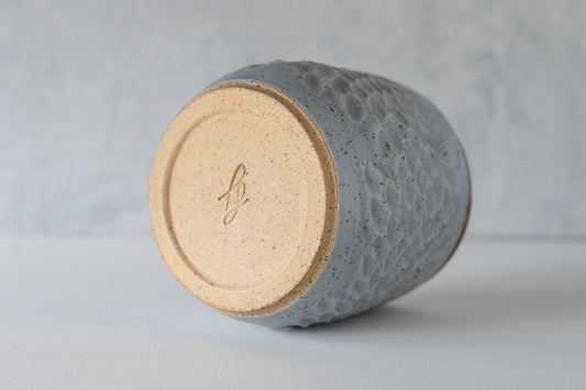 Periwinkle Carved Lidded Jar