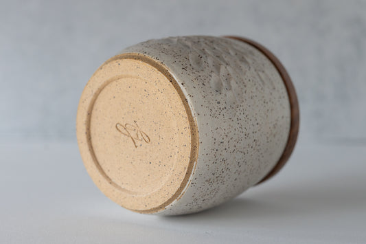 Farmhouse White Carved Lidded Jar