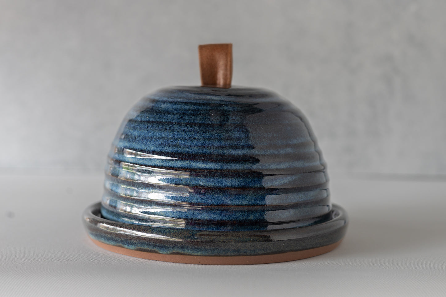 Manitou Blue Domed Butter Dish
