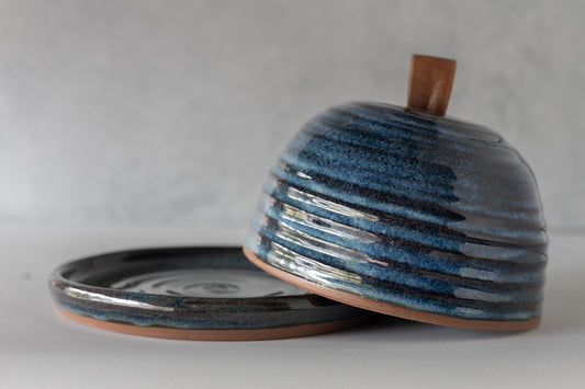Manitou Blue Domed Butter Dish