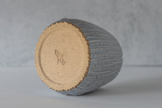 Periwinkle Carved Vase