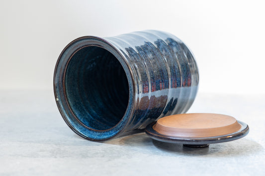 Manitou Blue Tall Lidded Jar