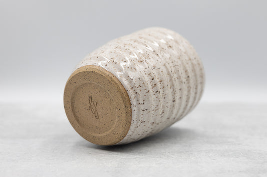 Farmhouse White Speckled Ripple Vase