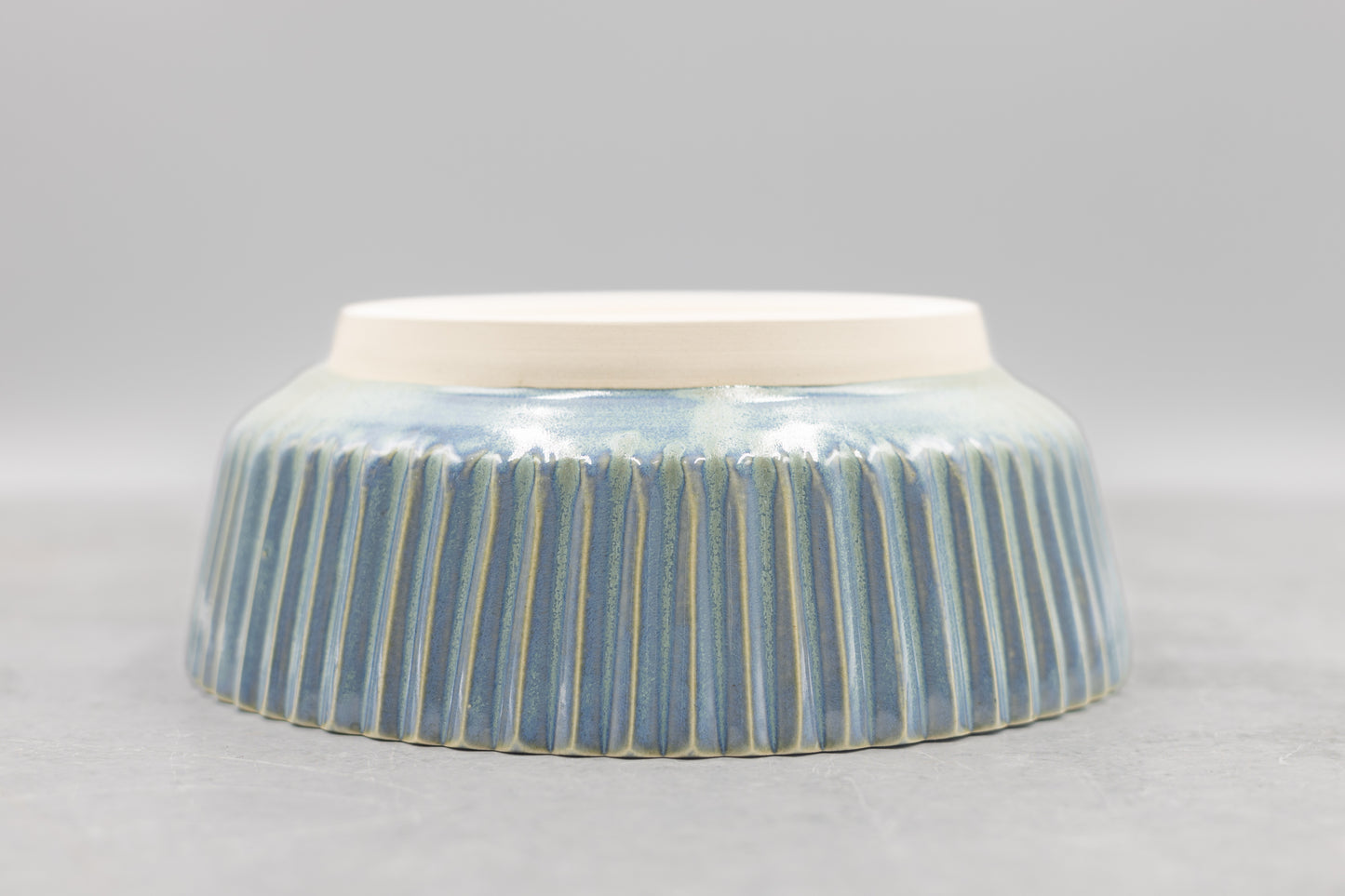 Frosted Blue Elevated Serving Bowl