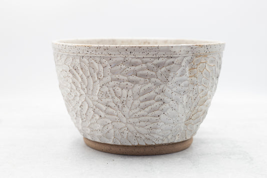 Farmhouse White Carved Fruit Bowl