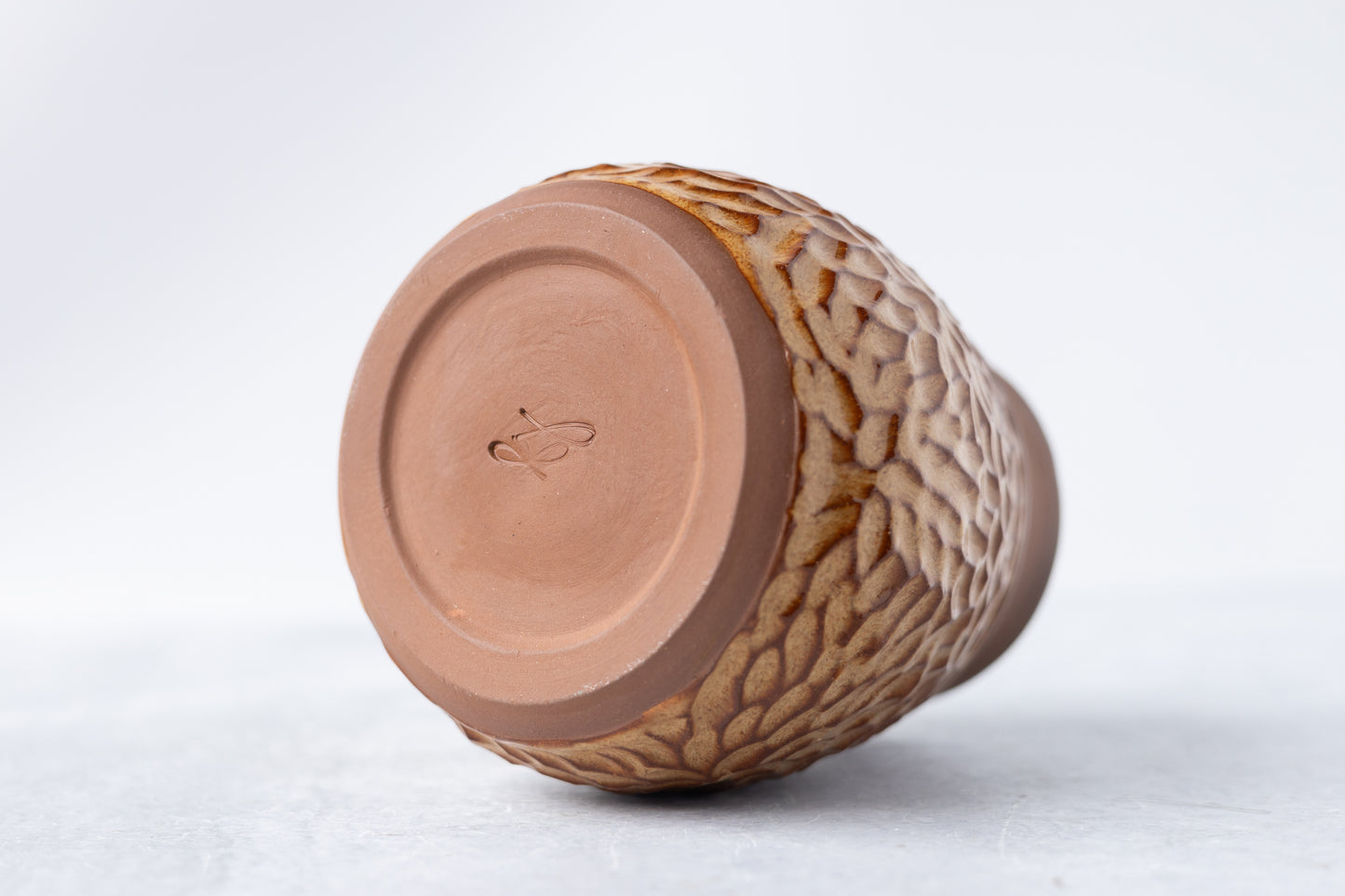 Cinnamon Botanical Carved Vase