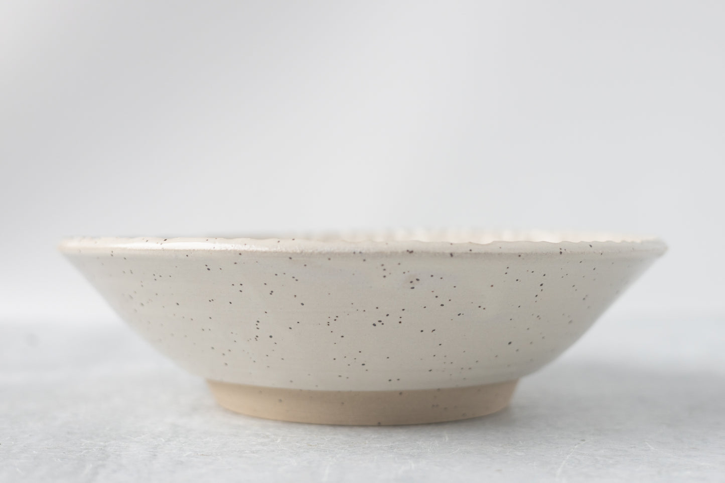 Farmhouse White Carved Serving Bowl