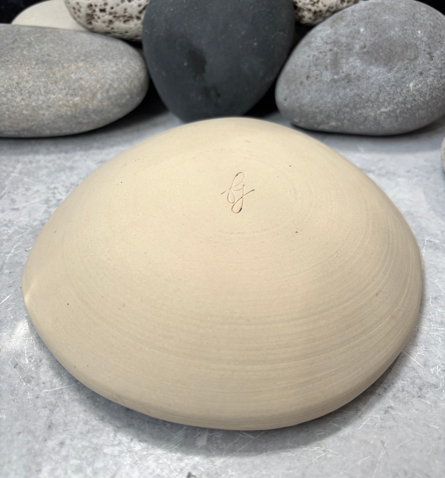 Frosted Blue Carved Decorative Bowl