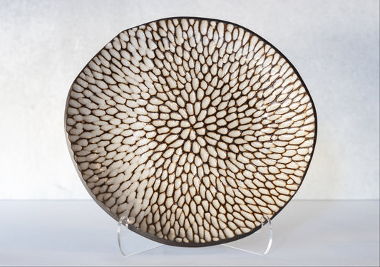 Carved Cream Decorative Bowl