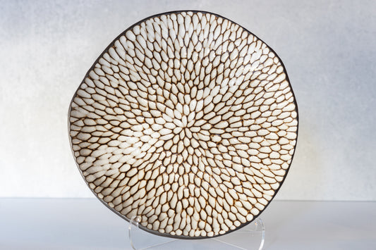 Cream Carved Decorative Bowl