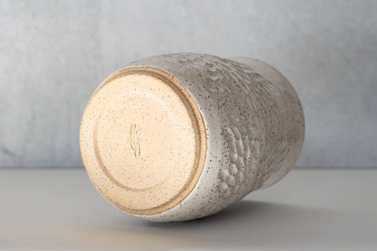 Farmhouse White Carved Vase