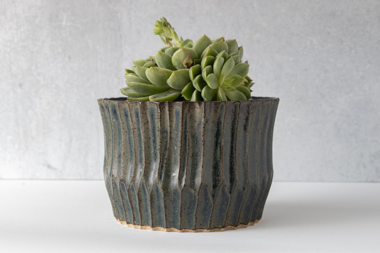 Midnight Fluted Planter