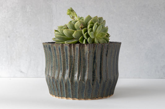 Midnight Fluted Planter