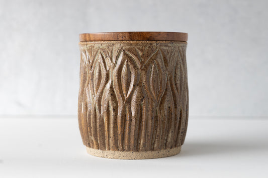 Speckled Nutmeg Bud Lidded Jar