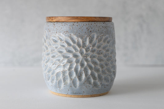 Periwinkle Carved Lidded Jar