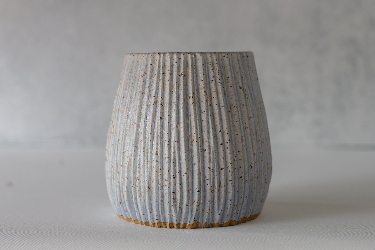 Periwinkle Carved Vase