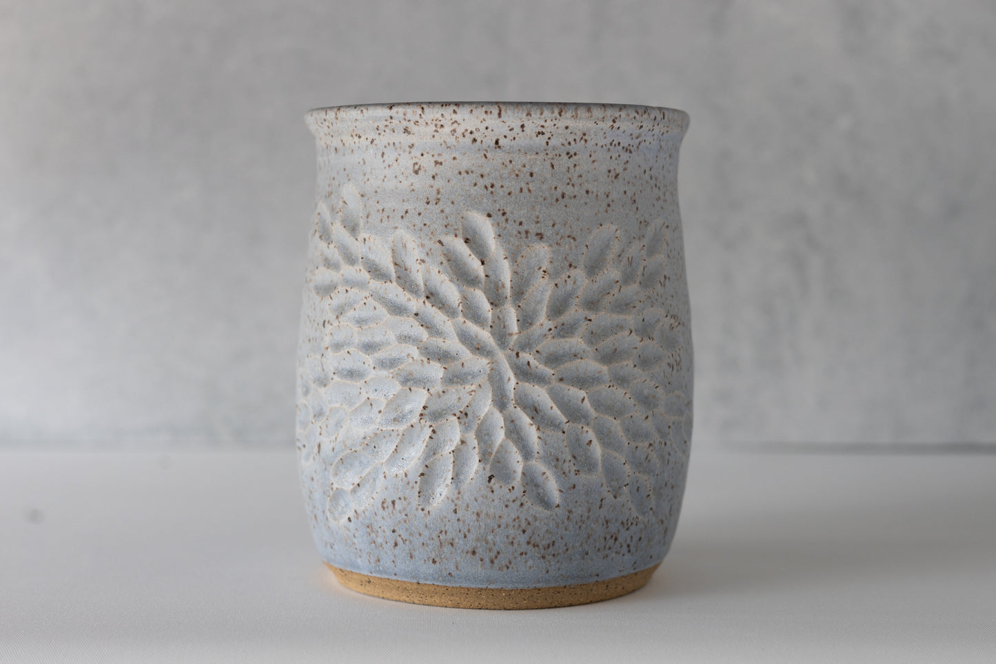 Periwinkle Carved Vase