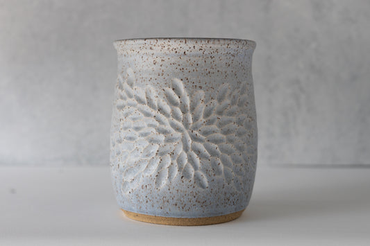 Periwinkle Carved Vase