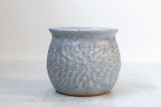 Periwinkle Round Carved Vase