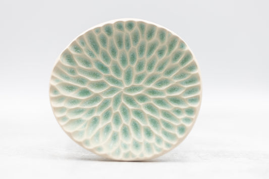 Carved Crystal Turquoise Decorative Trinket Dish