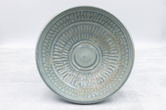 Frosted Blue Large Serving Bowl