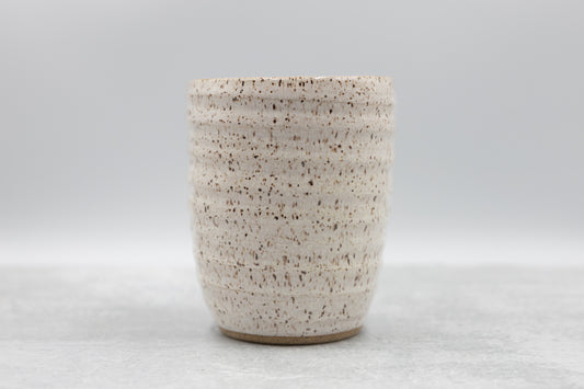 Farmhouse White Speckled Ripple Vase