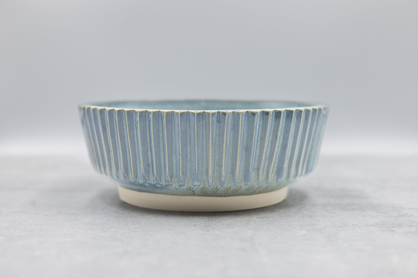 Frosted Blue Elevated Serving Bowl