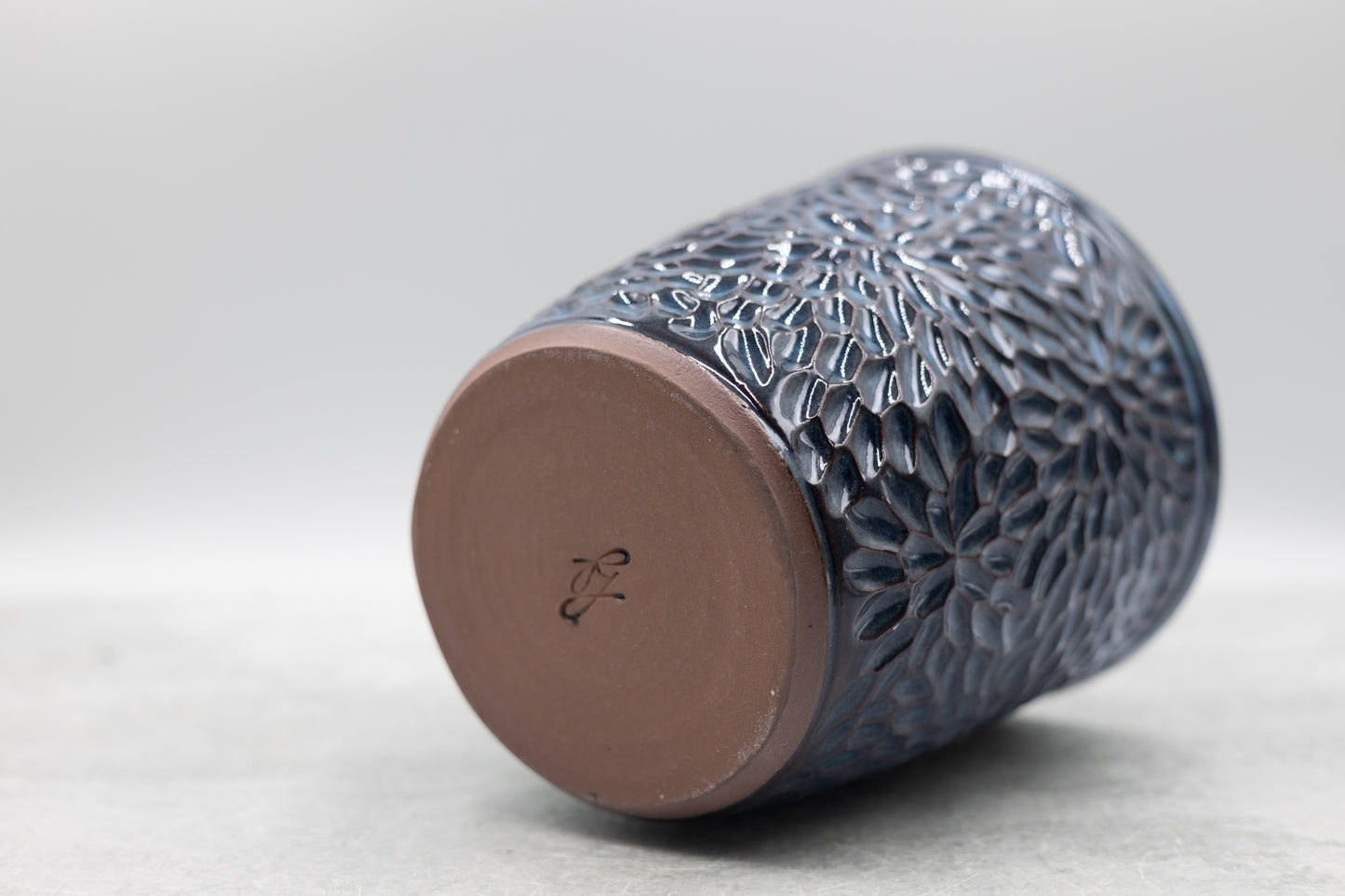 Deep Water Tall Carved Vase