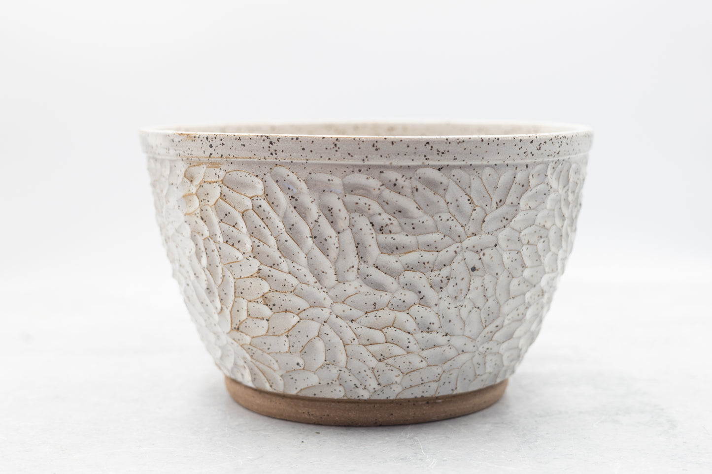 Farmhouse White Carved Fruit Bowl