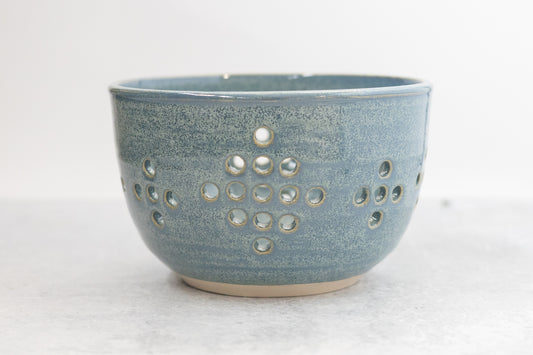 Frosted Blue Berry Bowl