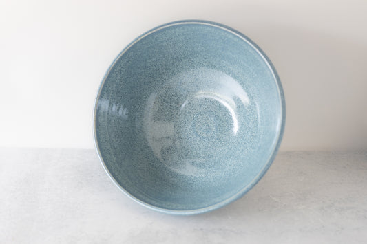 Frosted Blue Carved Decorative Bowl