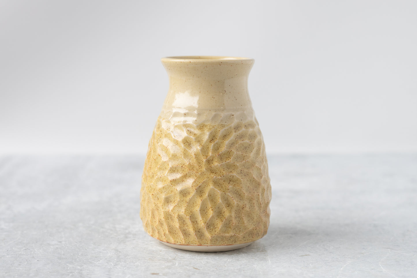 Cinnamon Butter Carved Vase