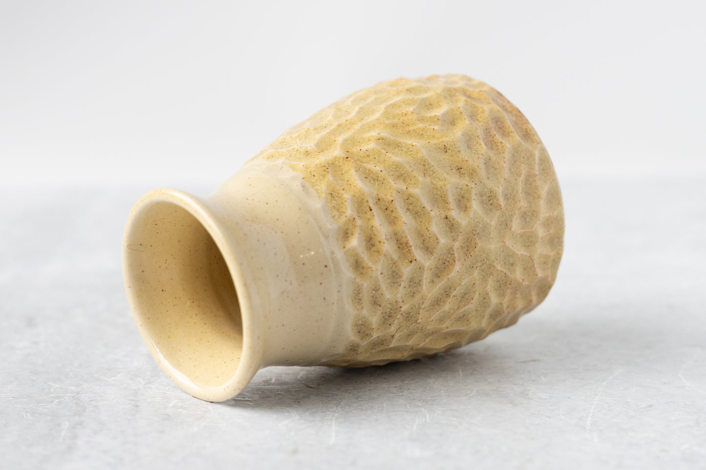 Cinnamon Butter Carved Vase
