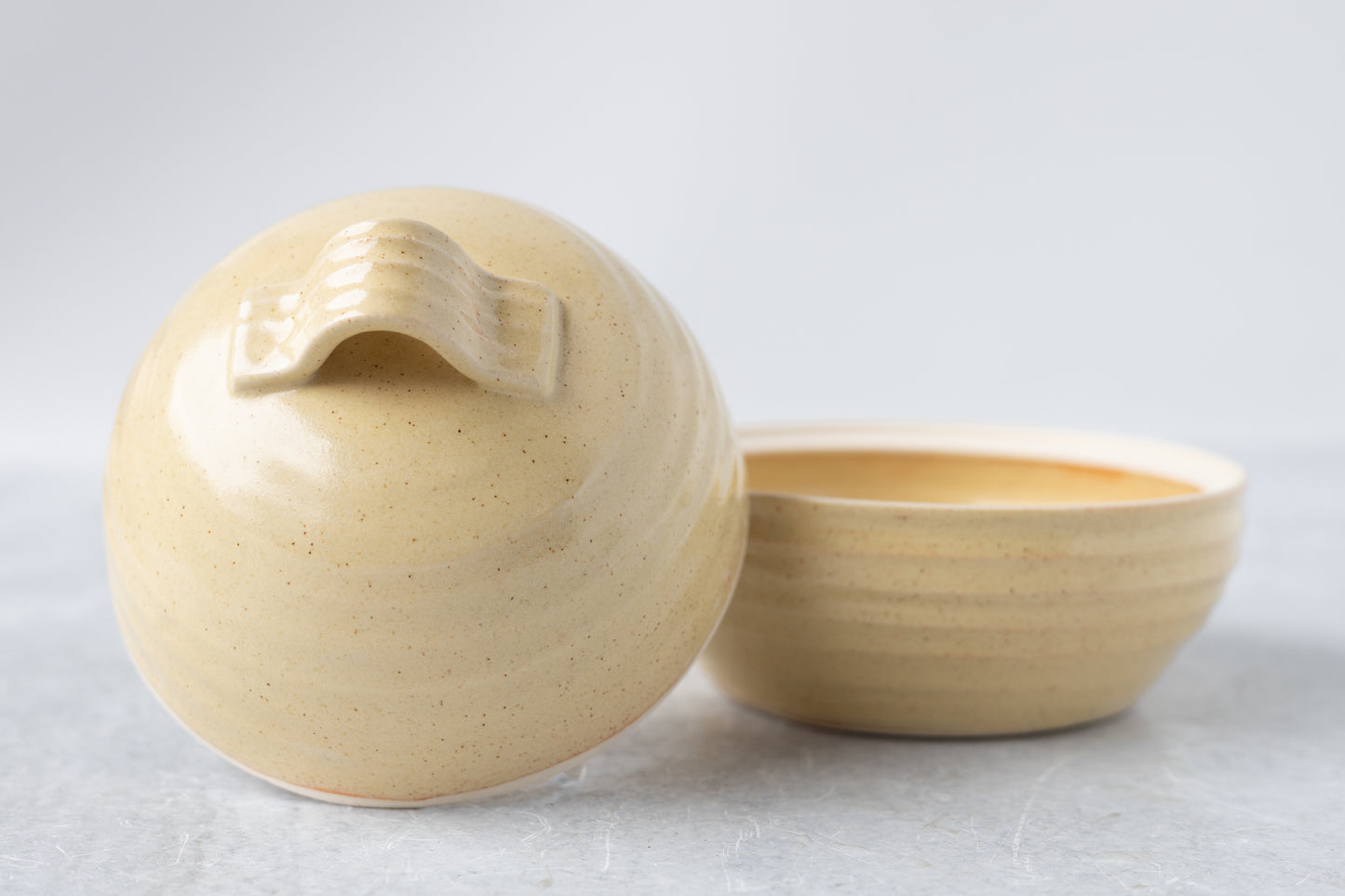 Butter Yellow Lidded Bowl