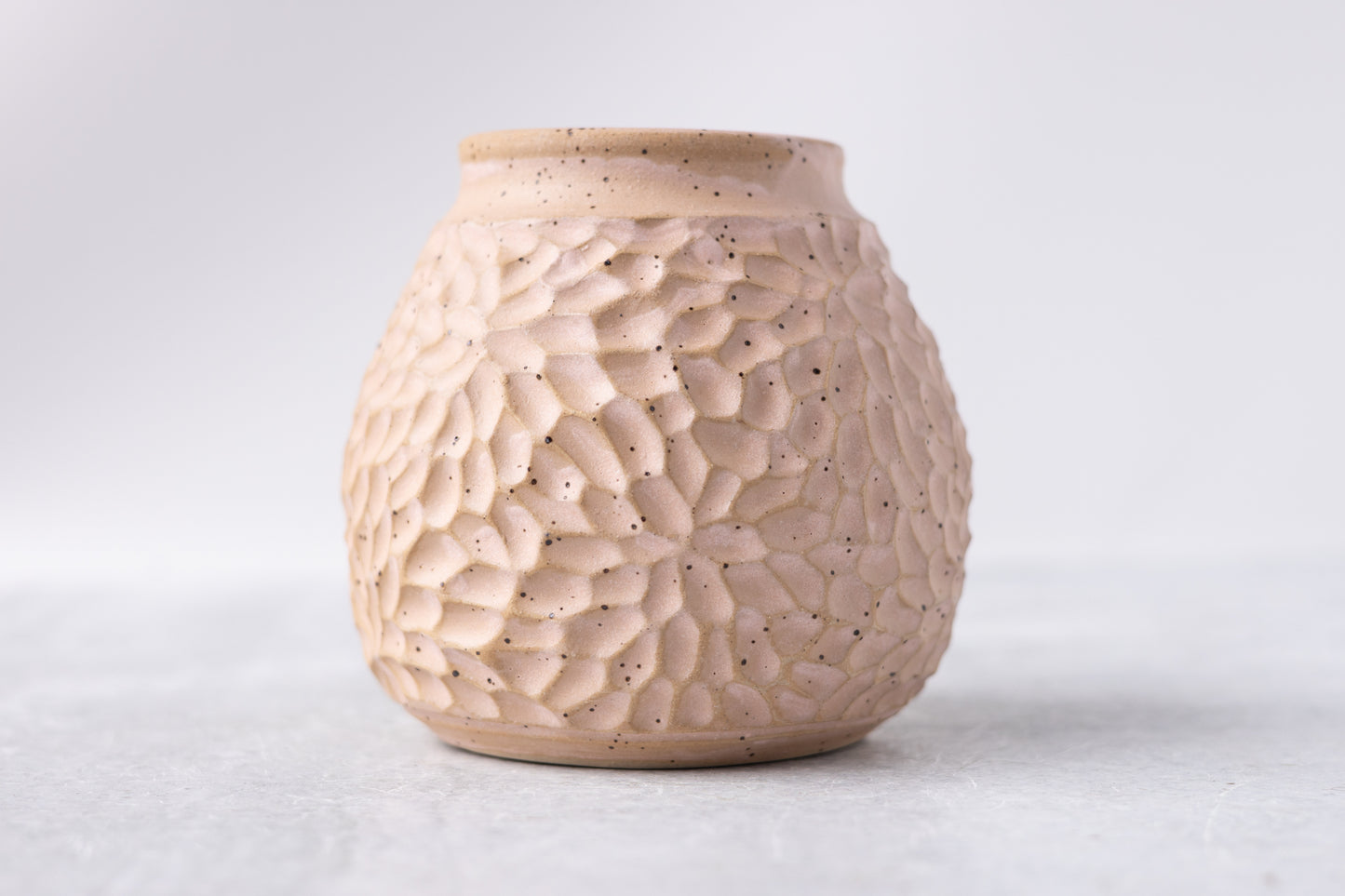 Matte Blossom Carved Vase