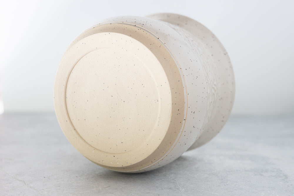Farmhouse White Carved Vase