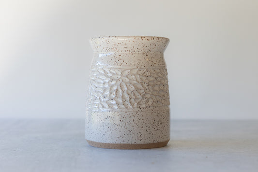 Snow White Carved Vase