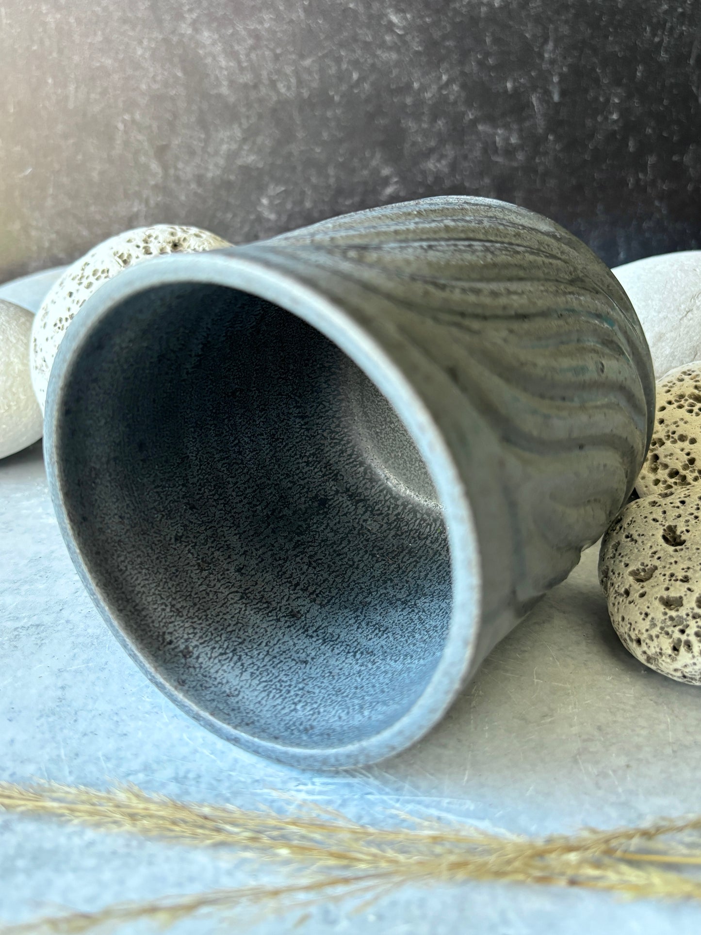 Speckled Charcoal Bud Vase