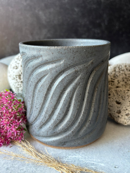 Speckled Charcoal Bud Vase