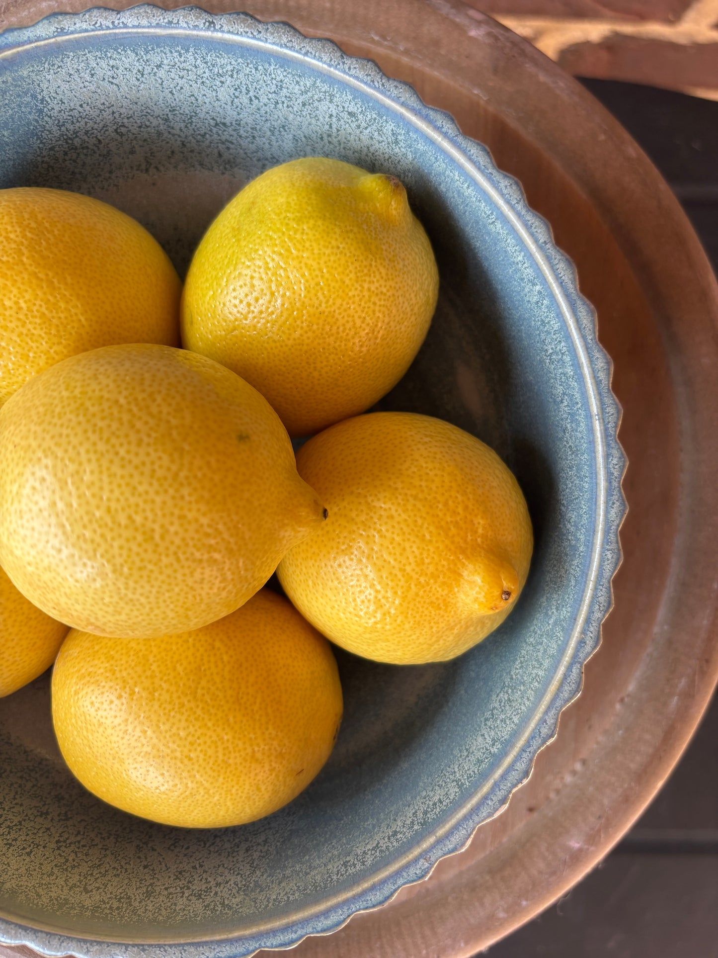 Frosted Blue Elevated Serving Bowl